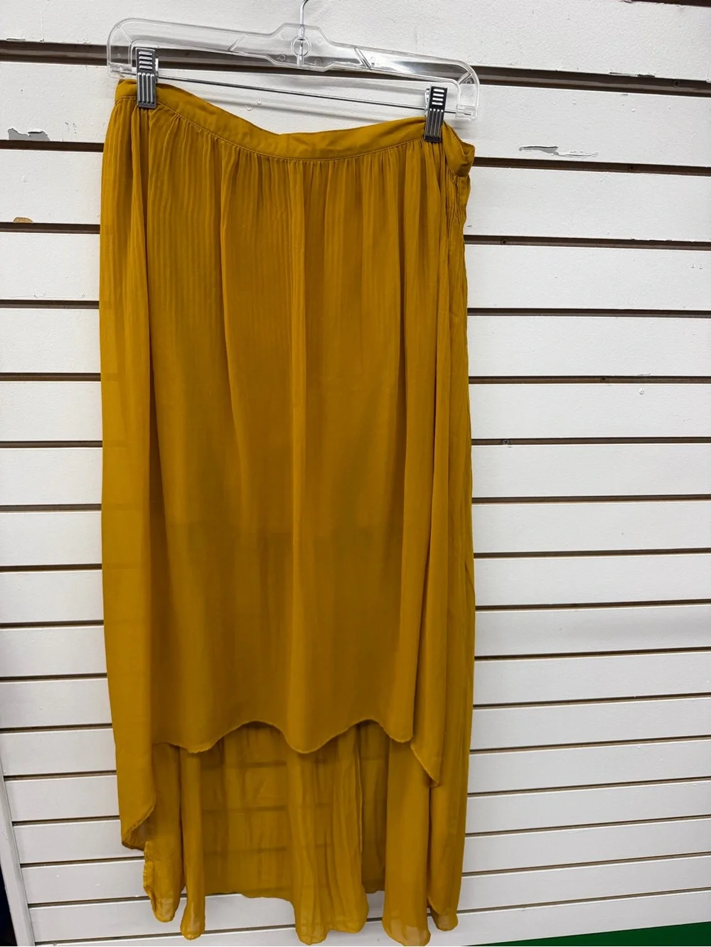 Bar III Mustard Yellow High Low Flowy Midi Skirt Size M